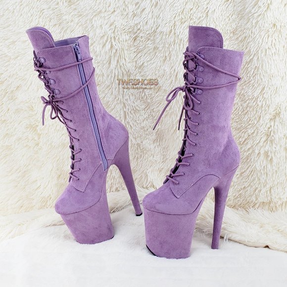 Flamingo 1050 Lilac 8" High Heel Ankle Calf Boots - Picture 16 of 16